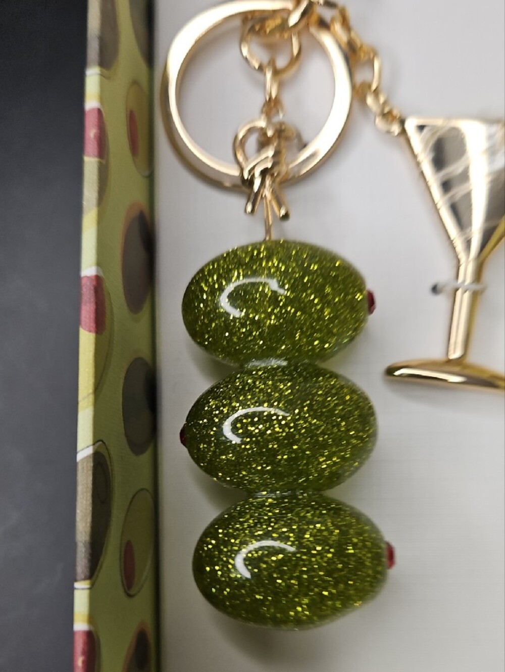 Piper-K Sparkling Olives And Gold MARTINI Keychain/ Purse Charm - NWT In Box - Picture 6 of 10